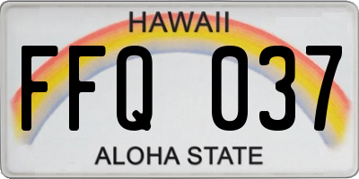 HI license plate FFQ037