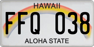 HI license plate FFQ038