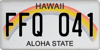 HI license plate FFQ041