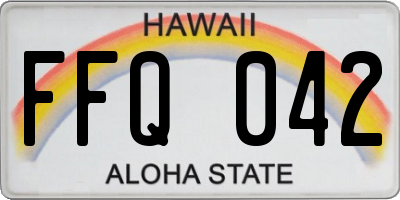 HI license plate FFQ042