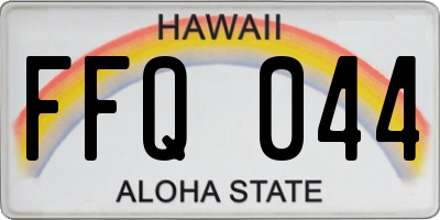 HI license plate FFQ044
