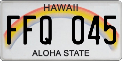 HI license plate FFQ045