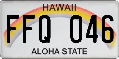 HI license plate FFQ046