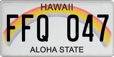 HI license plate FFQ047