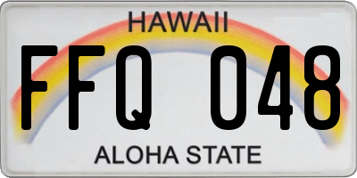 HI license plate FFQ048
