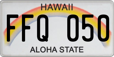 HI license plate FFQ050