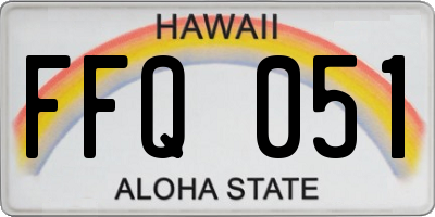 HI license plate FFQ051