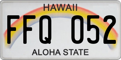 HI license plate FFQ052