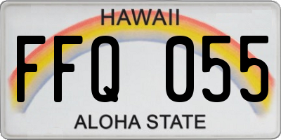 HI license plate FFQ055