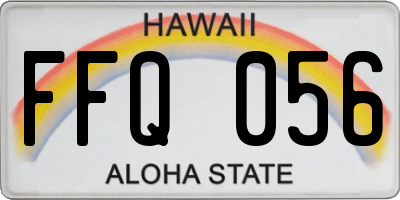 HI license plate FFQ056