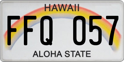 HI license plate FFQ057