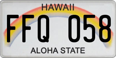 HI license plate FFQ058