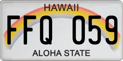 HI license plate FFQ059