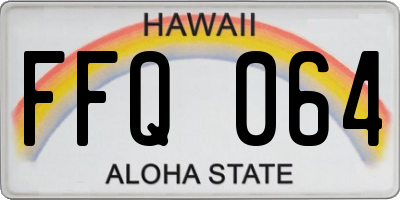 HI license plate FFQ064