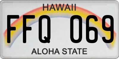 HI license plate FFQ069