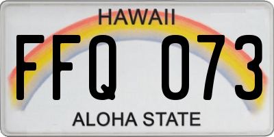HI license plate FFQ073