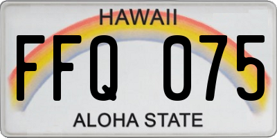 HI license plate FFQ075