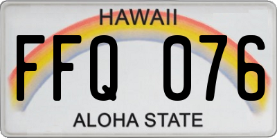 HI license plate FFQ076