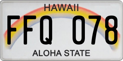 HI license plate FFQ078