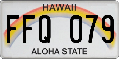 HI license plate FFQ079