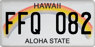 HI license plate FFQ082
