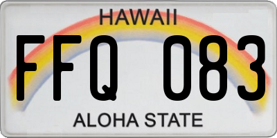 HI license plate FFQ083