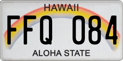 HI license plate FFQ084