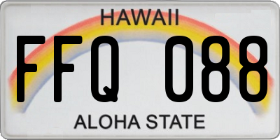 HI license plate FFQ088
