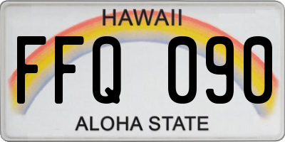 HI license plate FFQ090