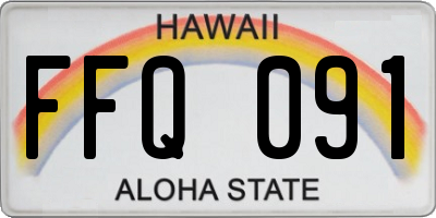 HI license plate FFQ091