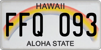 HI license plate FFQ093