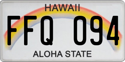 HI license plate FFQ094