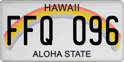 HI license plate FFQ096