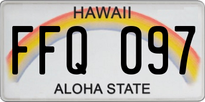 HI license plate FFQ097