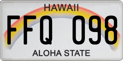 HI license plate FFQ098