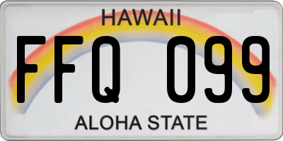 HI license plate FFQ099