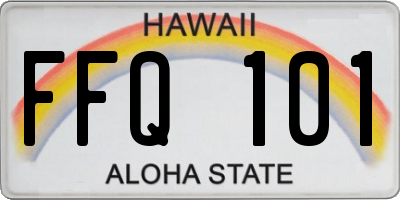 HI license plate FFQ101