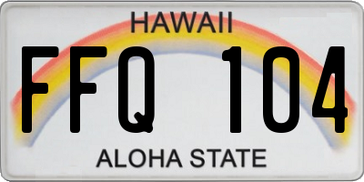 HI license plate FFQ104