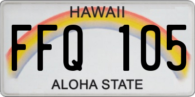 HI license plate FFQ105