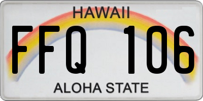 HI license plate FFQ106