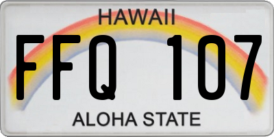 HI license plate FFQ107