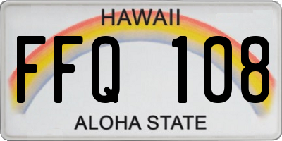 HI license plate FFQ108