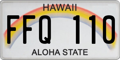 HI license plate FFQ110