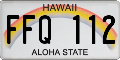 HI license plate FFQ112
