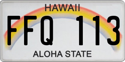 HI license plate FFQ113