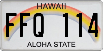 HI license plate FFQ114