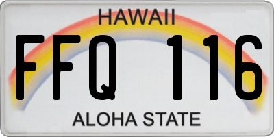 HI license plate FFQ116