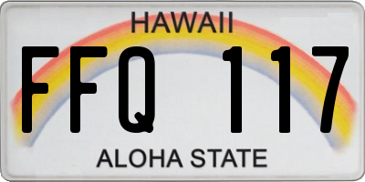 HI license plate FFQ117
