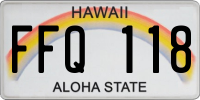 HI license plate FFQ118