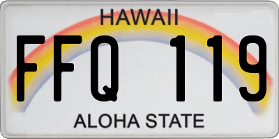 HI license plate FFQ119